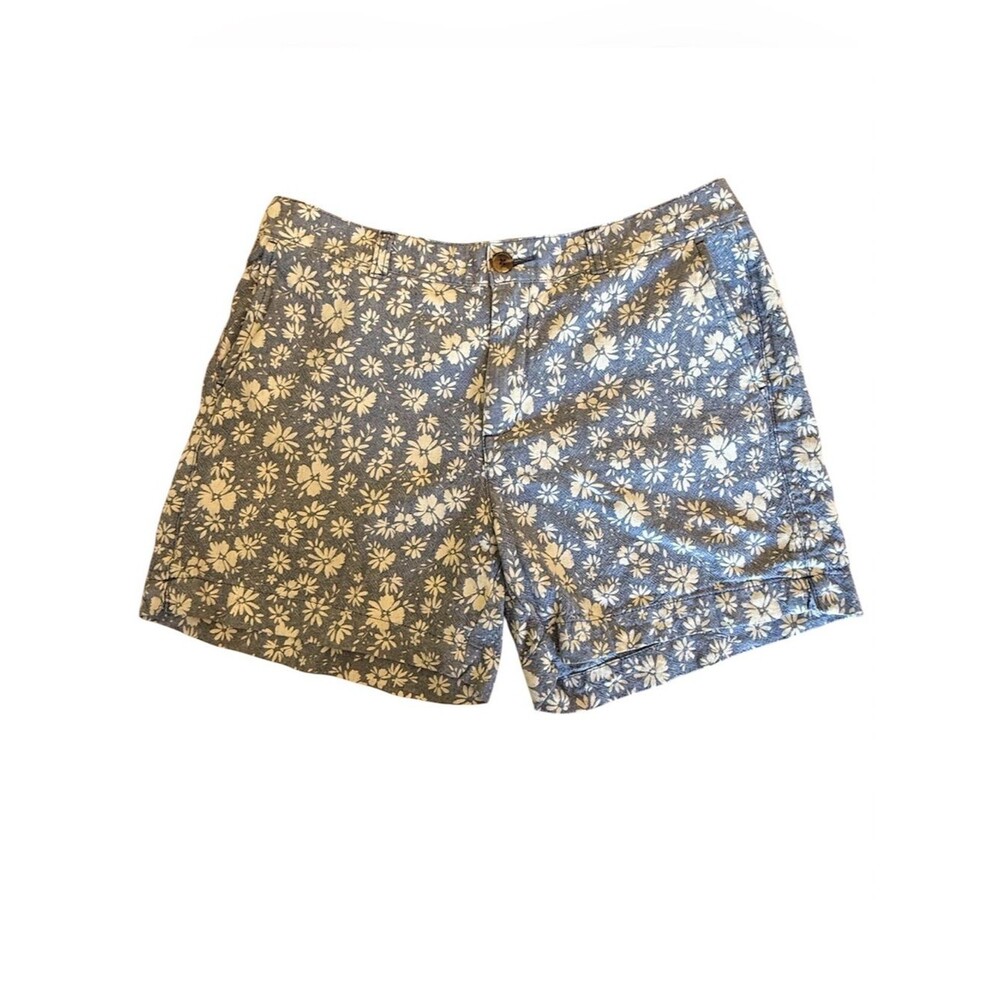 Old Navy Linen Blend Blue and White Floral Everyday High Rise Shorts Size 10